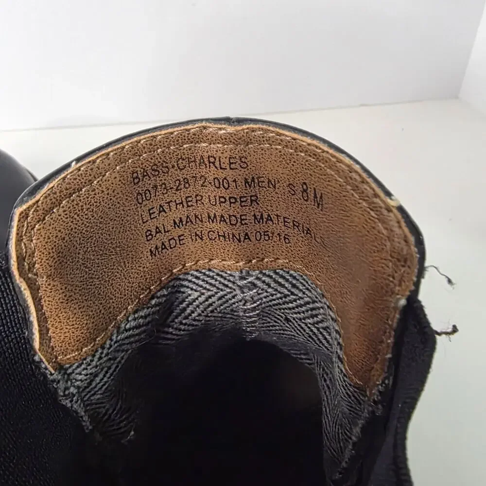 G.H. Bass Charles Mens 8M Black Leather Waterproof Chelsea Ankle Boots